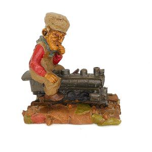 Tom Clark Gnome Chief Signed Figurine Train Engine Railroad 1986
